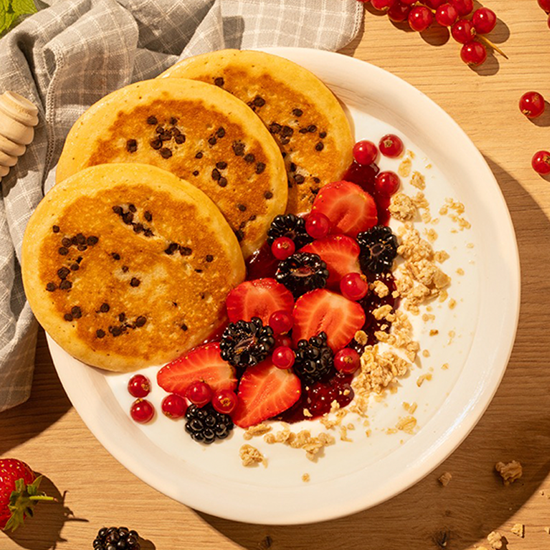 Bowl de yogur con Tortitas y frutos rojos