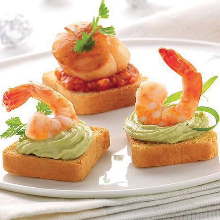 Mini toasts de la mer