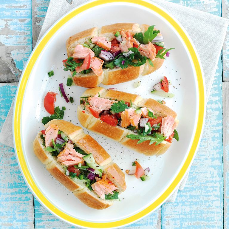 Smoked Salmon Splits with Indian Salad