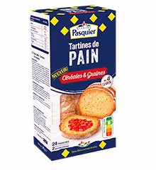 Tartines de pain céréales et graines