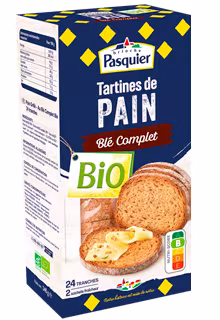 Tartines de Pain Blé Complet Bio