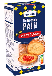 Tartines de pain céréales et graines
