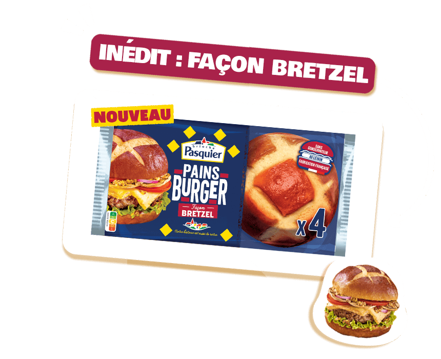 Brioche Pasquier Pains Burger « Façon Bretzel »