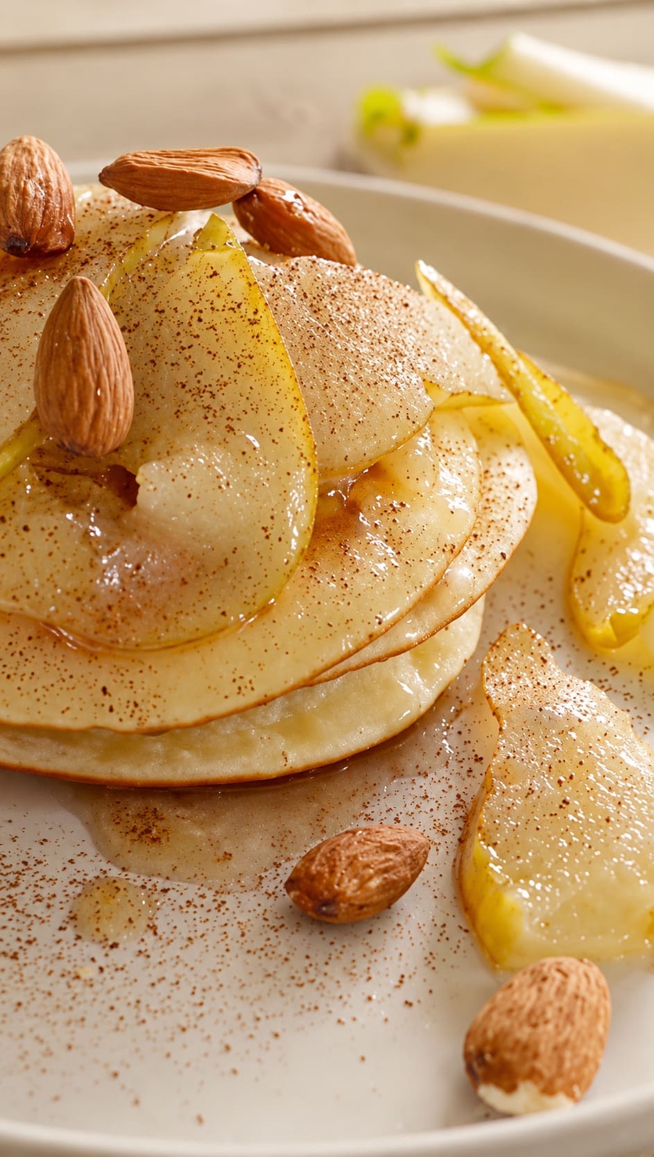 Pancakes façon Tatin vanille & poire